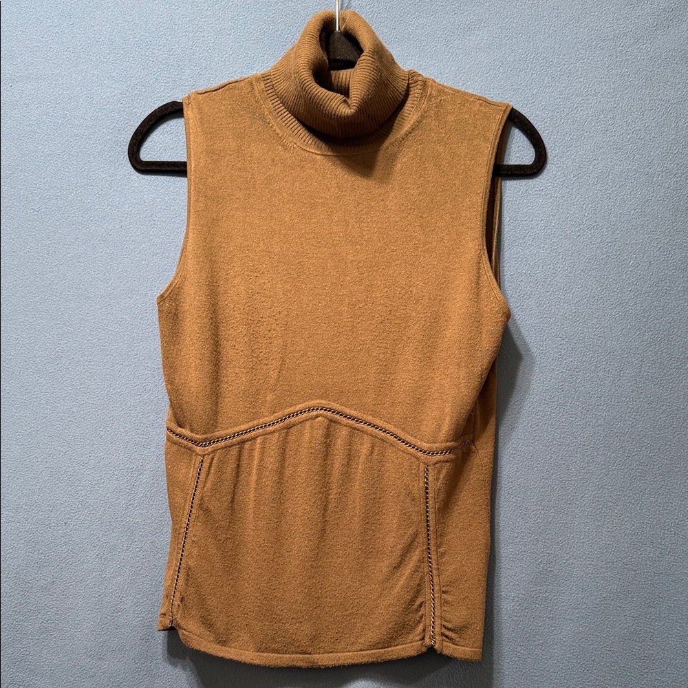 Women's Green Sleeveless Turtleneck Top Size L Used